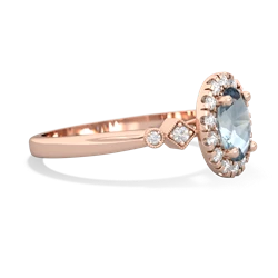 Thumbnail for Aquamarine Antique-Style Halo 14K Rose Gold ring R5720 - side view