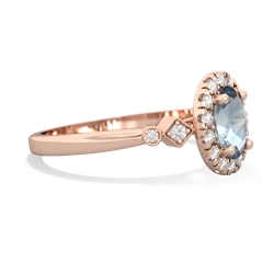 Aquamarine Antique-Style Halo 14K Rose Gold ring R5720