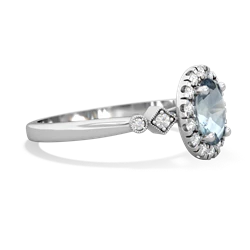 aquamarine halo rings