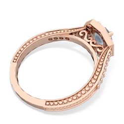 Aquamarine Art-Deco Starburst 14K Rose Gold ring R5520