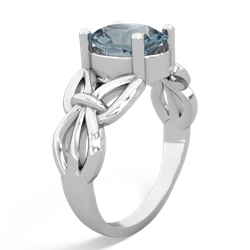 Aquamarine Celtic Knot Cocktail 14K White Gold ring R2377