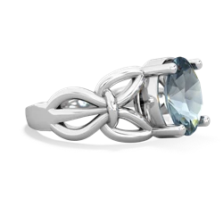 Aquamarine Celtic Knot Cocktail 14K White Gold ring R2377
