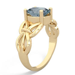 Thumbnail for Aquamarine Celtic Knot 14K Yellow Gold ring R2377 - hand 1 view