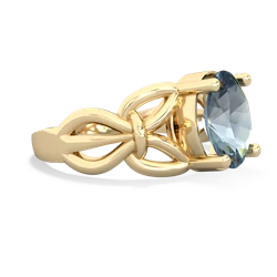 Thumbnail for Aquamarine Celtic Knot 14K Yellow Gold ring R2377 - side view