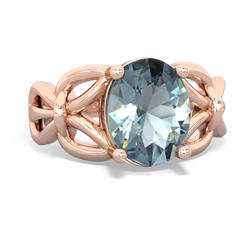 Aquamarine Celtic Knot Cocktail 14K Rose Gold ring R2377