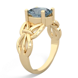 Aquamarine Celtic Knot Cocktail 14K Yellow Gold ring R2377