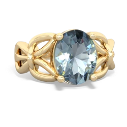 Aquamarine Celtic Knot Cocktail 14K Yellow Gold ring R2377