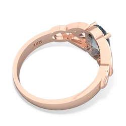 Thumbnail for Aquamarine Celtic Trinity Knot 14K Rose Gold ring R2389 - top view