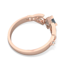 Aquamarine Celtic Knot Princess 14K Rose Gold ring R3349