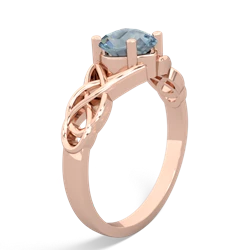 Thumbnail for Aquamarine Celtic Knot 14K Rose Gold ring R5000 - hand 1 view