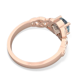 Thumbnail for Aquamarine Celtic Knot 14K Rose Gold ring R5000 - top view