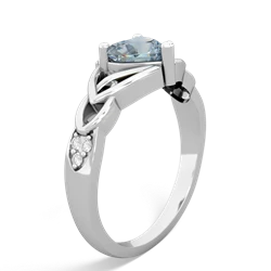 Thumbnail for Aquamarine Claddagh Trinity Knot 14K White Gold ring R5001 - hand 1 view