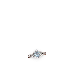 Thumbnail for Aquamarine Claddagh Trinity Knot 14K White Gold ring R5001 - profile view