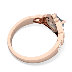 Aquamarine Claddagh Celtic Knot Diamond 14K Rose Gold ring R5001