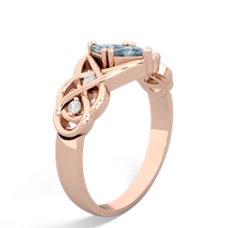 Aquamarine Keepsake Celtic Knot 14K Rose Gold ring R5300