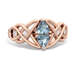 Aquamarine Keepsake Celtic Knot 14K Rose Gold ring R5300