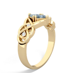 Aquamarine Keepsake Celtic Knot 14K Yellow Gold ring R5300