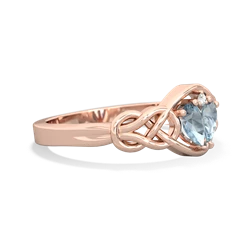 Aquamarine Celtic Love Knot 14K Rose Gold ring R5420