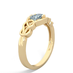 Aquamarine Celtic Love Knot 14K Yellow Gold ring R5420