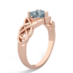 Aquamarine Claddagh Celtic Knot 14K Rose Gold ring R2367