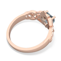 Aquamarine Claddagh Celtic Knot 14K Rose Gold ring R2367