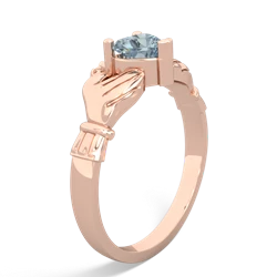 Aquamarine Claddagh 14K Rose Gold ring R2370