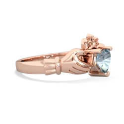 Aquamarine Claddagh 14K Rose Gold ring R2370