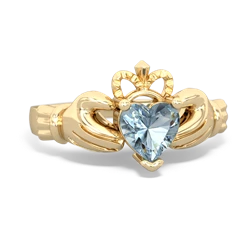 Aquamarine Claddagh 14K Yellow Gold ring R2370