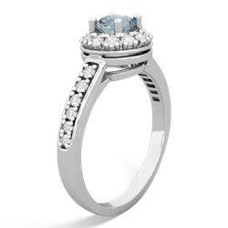 Thumbnail for Aquamarine Diamond Halo 14K White Gold ring R5370 - hand 1 view