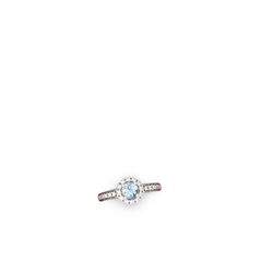 Thumbnail for Aquamarine Diamond Halo 14K White Gold ring R5370 - profile view