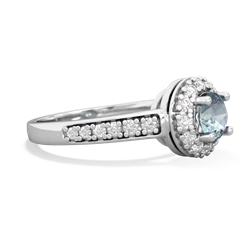 Thumbnail for Aquamarine Diamond Halo 14K White Gold ring R5370 - side view