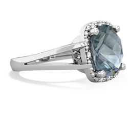 Aquamarine Art Deco Cocktail 14K White Gold ring R2498