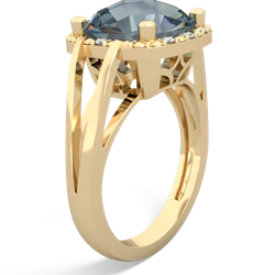 Thumbnail for Aquamarine Halo Cocktail 14K Yellow Gold ring R2498 - hand 1 view