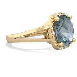 Thumbnail for Aquamarine Halo Cocktail 14K Yellow Gold ring R2498 - side view