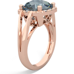 Aquamarine Art Deco Cocktail 14K Rose Gold ring R2498