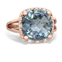 Aquamarine Art Deco Cocktail 14K Rose Gold ring R2498