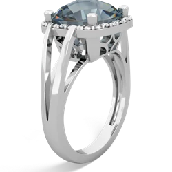 Aquamarine Art Deco Cocktail 14K White Gold ring R2498