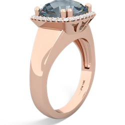 Thumbnail for Aquamarine Halo Cocktail 14K Rose Gold ring R2544 - hand 1 view