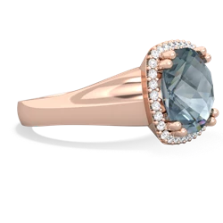 Thumbnail for Aquamarine Halo Cocktail 14K Rose Gold ring R2544 - side view