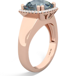 Aquamarine Halo Cocktail 14K Rose Gold ring R2544