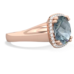 Aquamarine Halo Cocktail 14K Rose Gold ring R2544