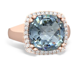 Aquamarine Halo Cocktail 14K Rose Gold ring R2544