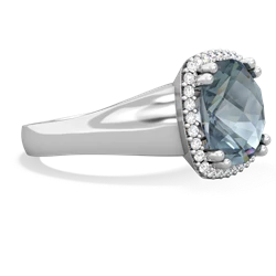 Aquamarine Halo Cocktail 14K White Gold ring R2544