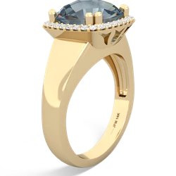 Aquamarine Halo Cocktail 14K Yellow Gold ring R2544