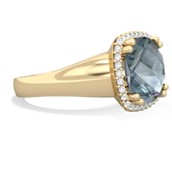 Aquamarine Halo Cocktail 14K Yellow Gold ring R2544