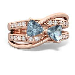 Aquamarine Bowtie 14K Rose Gold ring R2360