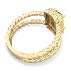 Thumbnail for Aquamarine Rope Split Band 14K Yellow Gold ring R2628 - front view