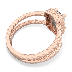 Aquamarine Rope Split Band 14K Rose Gold ring R2628