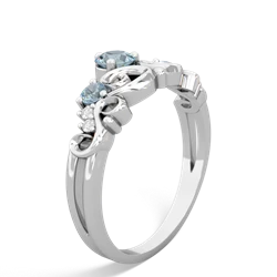 Aquamarine Crown Keepsake 14K White Gold ring R5740