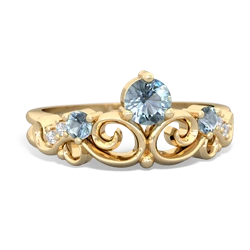 Aquamarine Crown Keepsake 14K Yellow Gold ring R5740